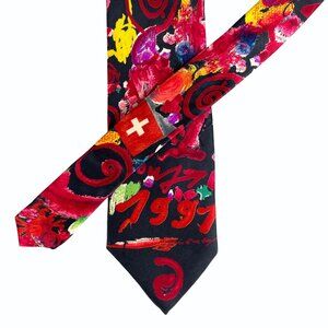 Jean Tinguely 1991 Switzerland Anniversary Art Silk Tie by Fabric Frontline